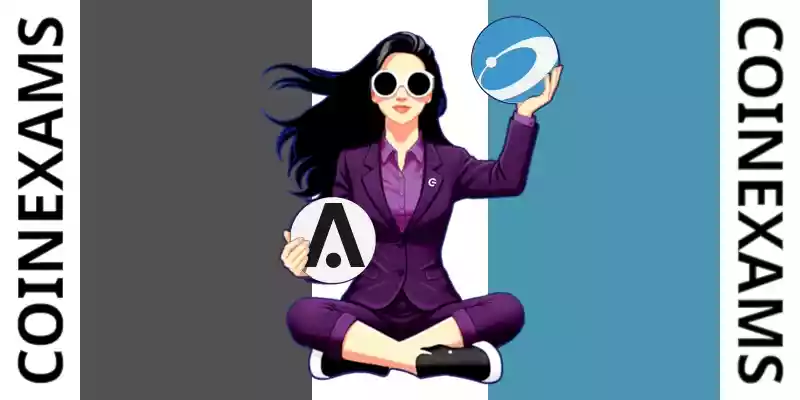 Nova (CoinExams Mascot) holding Aion logo on the left and holding Nexus on the right.
