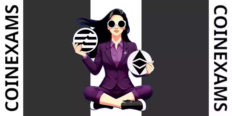 Nova (CoinExams Mascot) holding Aptos logo on the left and holding Ethereum Classic on the right.