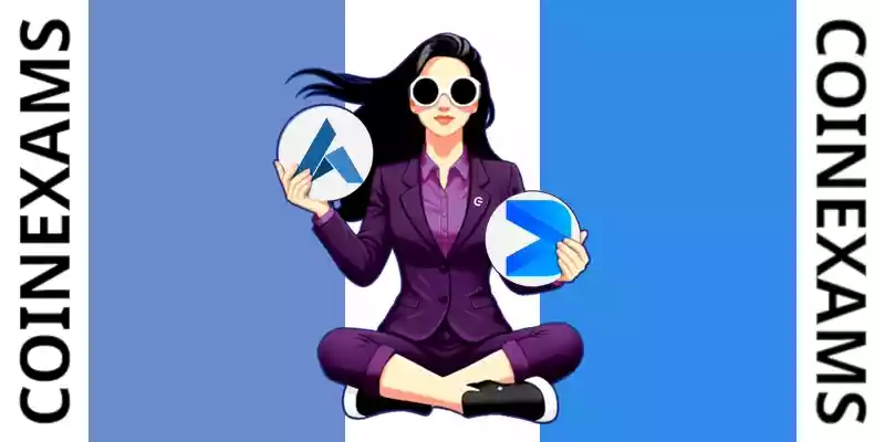 Nova (CoinExams Mascot) holding Ardor logo on the left and holding Decentralized Social on the right.