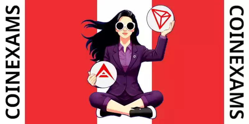 Nova (CoinExams Mascot) holding Ark logo on the left and holding Tron on the right.