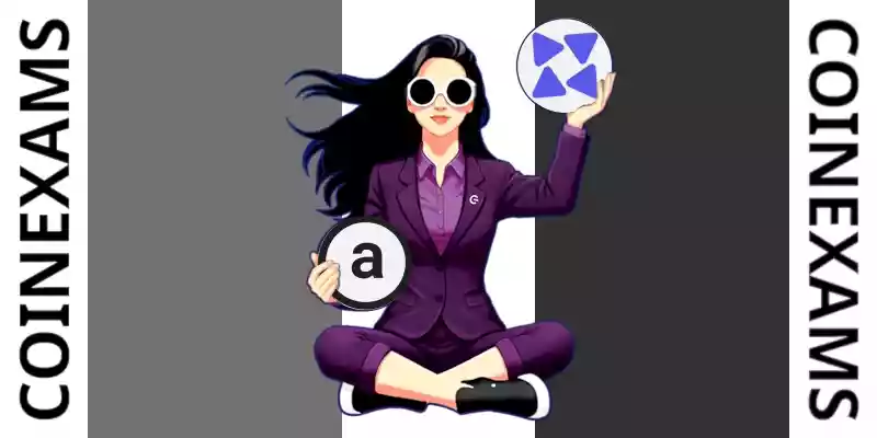 Nova (CoinExams Mascot) holding Arweave logo on the left and holding Defactor on the right.