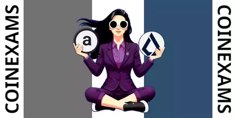 Nova (CoinExams Mascot) holding Arweave logo on the left and holding Lisk on the right.
