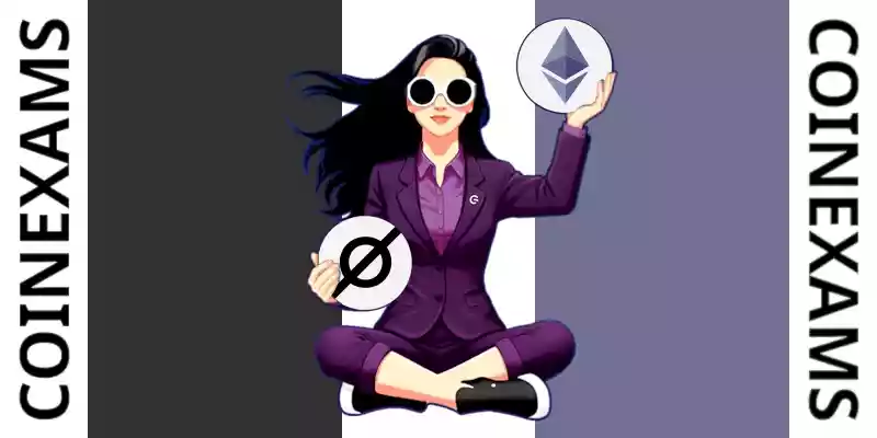 Nova (CoinExams Mascot) holding Cosmos logo on the left and holding Ethereum on the right.