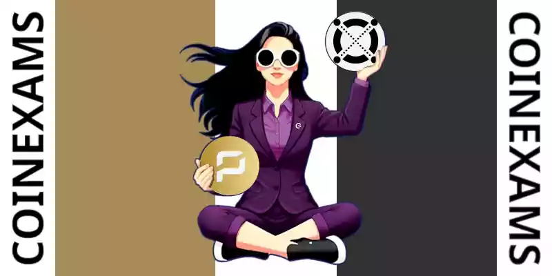 Nova (CoinExams Mascot) holding Pirate Chain logo on the left and holding Elrond on the right.