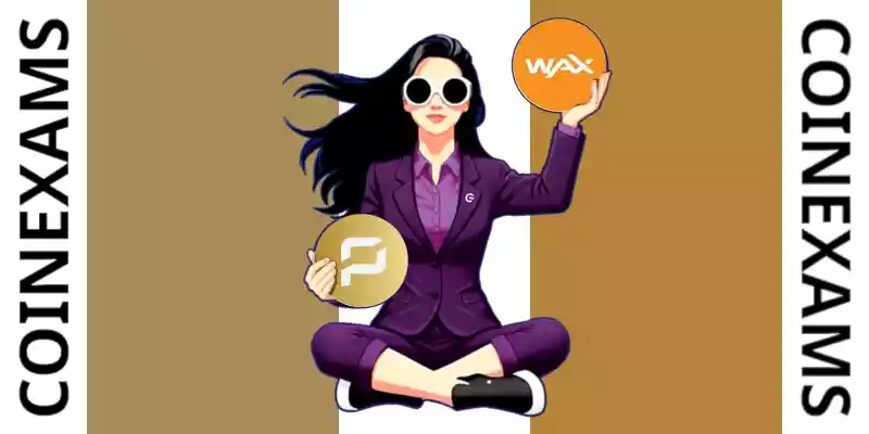 Nova (CoinExams Mascot) holding Pirate Chain logo on the left and holding Wax on the right.
