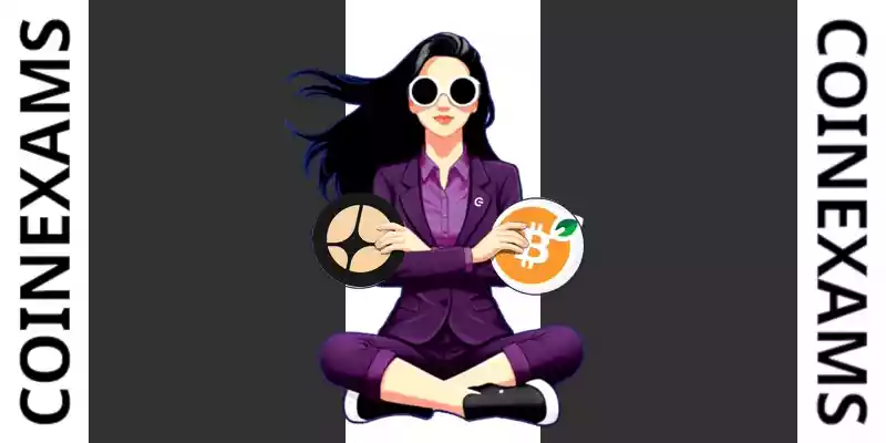 Nova (CoinExams Mascot) crossing her arms while holding Aster logo on the left and holding Rootstock Bitcoin logo on the right.