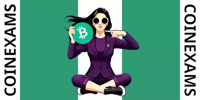 Нова (талисман CoinExams) держит логотип Bitcoin Cash