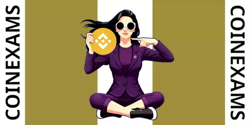 Nova (CoinExams Maskotu) Bnb Coin logosunu tutuyor.