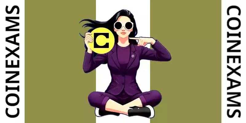 Nova (Maskottchen von CoinExams) hält das Celo-Logo