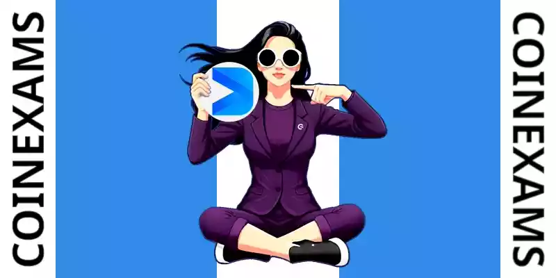 Nova (la mascotte de CoinExams) tenant le logo Decentralized Social