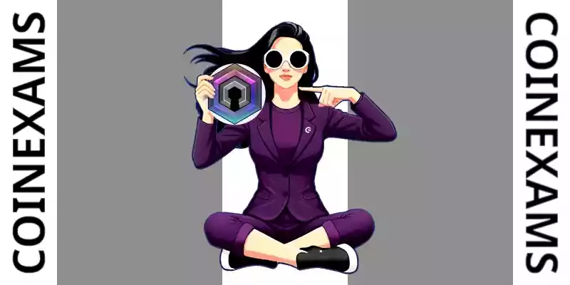 Nova (Maskottchen von CoinExams) hält das Dero-Logo