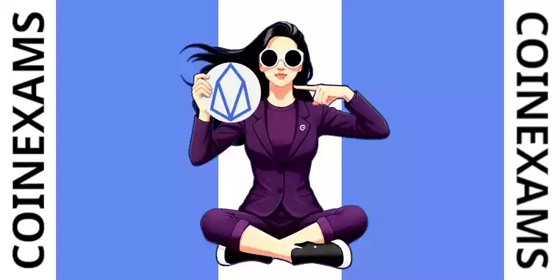 Nova (CoinExams Mascot) Eos لوگو کے ساتھ