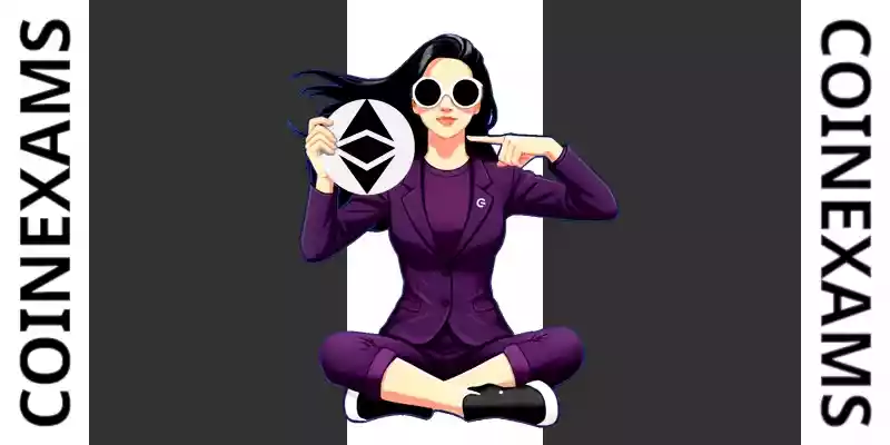 Nova (Maskotka CoinExams) trzymająca logo Ethereum Classic