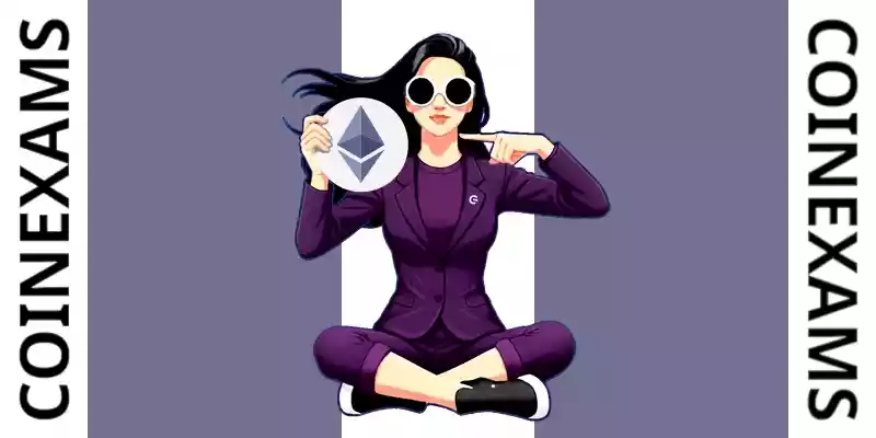 Nova (CoinExams Mascot) holding Ethereum logo