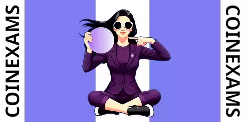 Nova (CoinExams Mascot) holding Telos logo